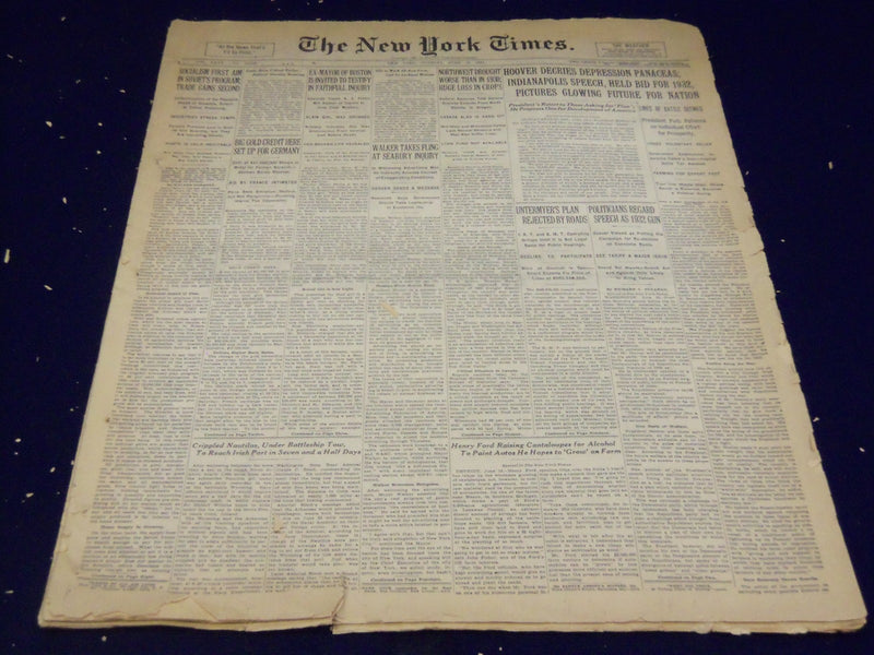 1931 JUNE 16 NEW YORK TIMES - HOOVER DECRIES DEPRESSION PANACEAS - NT 2440