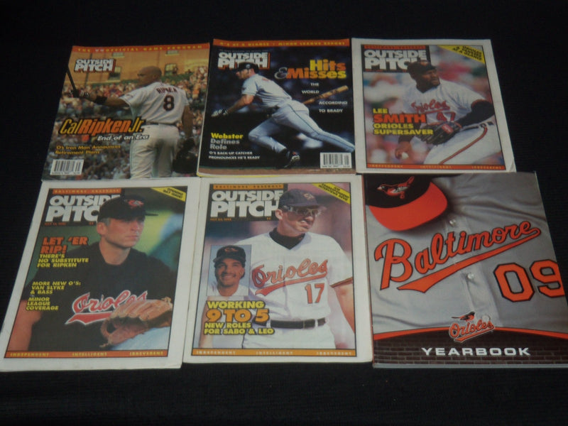1994-2019 BALTIMORE ORIOLES YEARBOOKS -OUTSIDE PITCH-PROGRAMS LOT OF 9 - O 3790