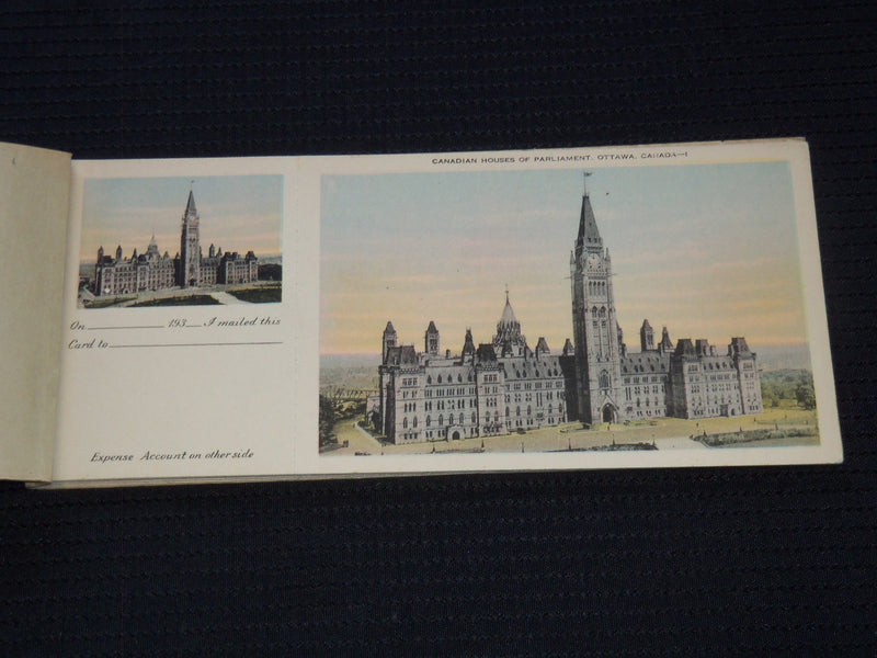 1930'S A DIARY POST CARD BOOK OF OTTAWA CANADA - 9 POSTCARDS - J 7292