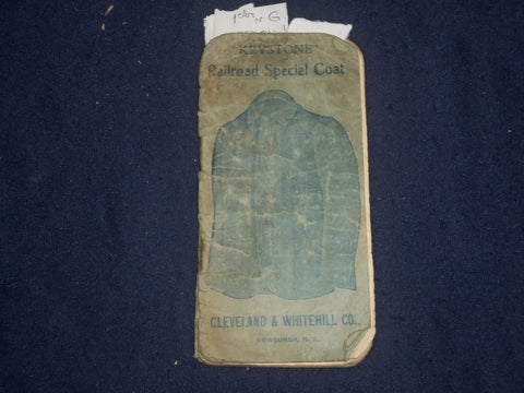 1910 CLEVELAND & WHITEHILL CO.-CATALOG & ACCOUNT BOOK - RR SPECIAL COAT - J 6445