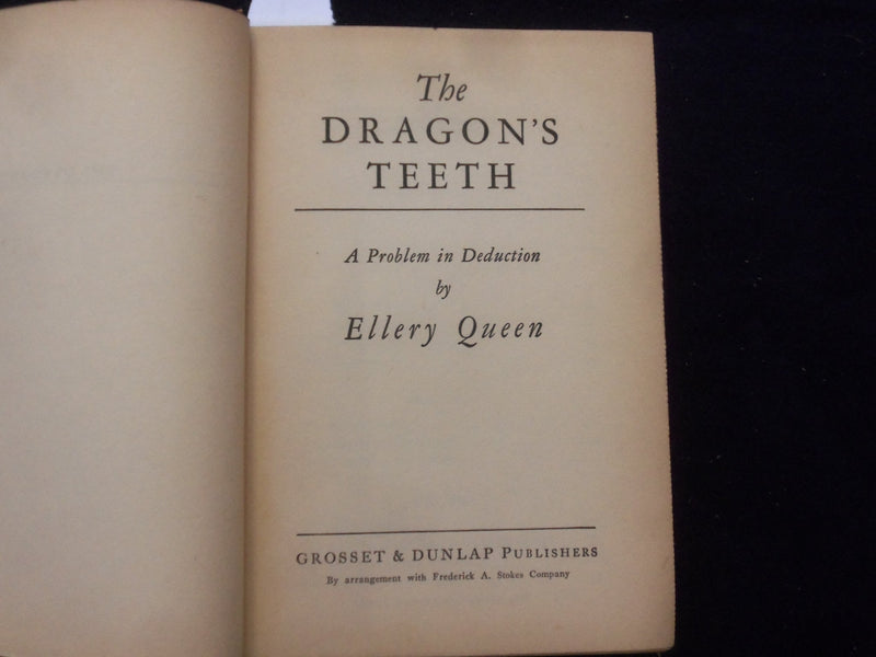 1939-1945 THE DRAGON'S TEETH HARDCOVER BOOKS BY ELLERY QUEEN - LOT OF 2 -KD 8504