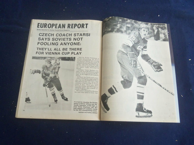 1977 MAY HOCKEY PICTORIAL-WORLD MAGAZINE - REG LEACH COVER - ST 267D