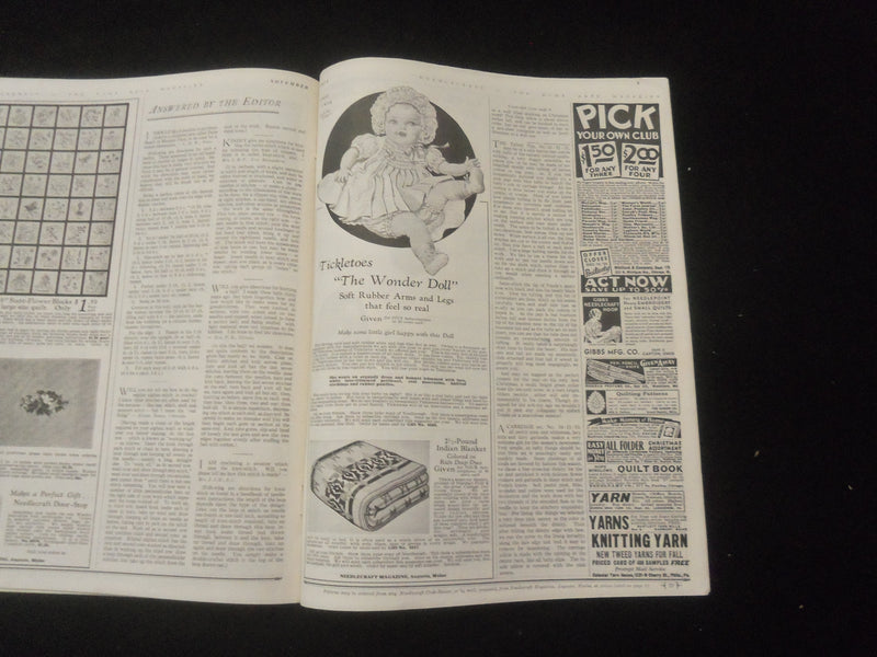 1934 NOVEMBER NEEDLECRAFT MAGAZINE - NICE ILLUSTRATED COVER - SP 886A