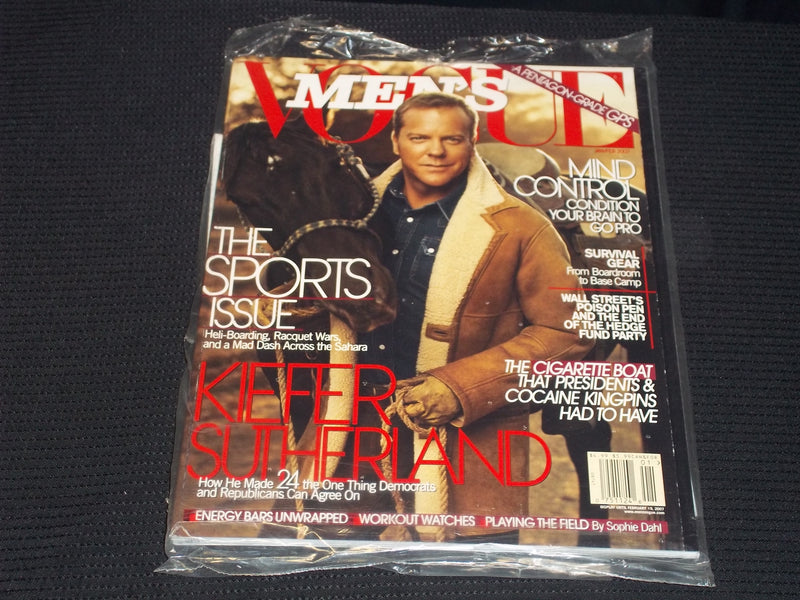 2007 JANUARY MEN'S VOGUE MAGAZINE - KIEFER SUTHERLAND FRONT COVER - E 13754