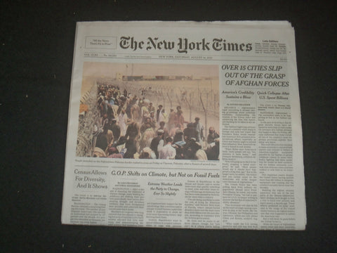 2021 AUGUST 14 NEW YORK TIMES -OVER 15 CITIES SLIP OUT OF GRASP OF AFGHAN FORCES