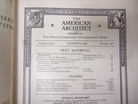 1928 AUGUST 20 THE AMERICAN ARCHITECT MAGAZINE - GREAT PHOTOS & ADS - ST 2965