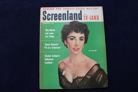 1955 NOVEMBER SCREENLAND MAGAZINE - ELIZABETH TAYLOR COVER - E 12840