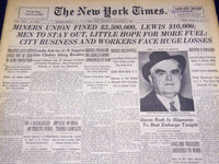 1946 DECEMBER 5 NEW YORK TIMES - MINERS UNION FINED $3,500,000 - LEWIS - NT 873