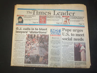 1995 OCT 5 WILKES-BARRE TIMES LEADER - O.J. BLASTS LAWYERS DISTORTIONS - NP 7583