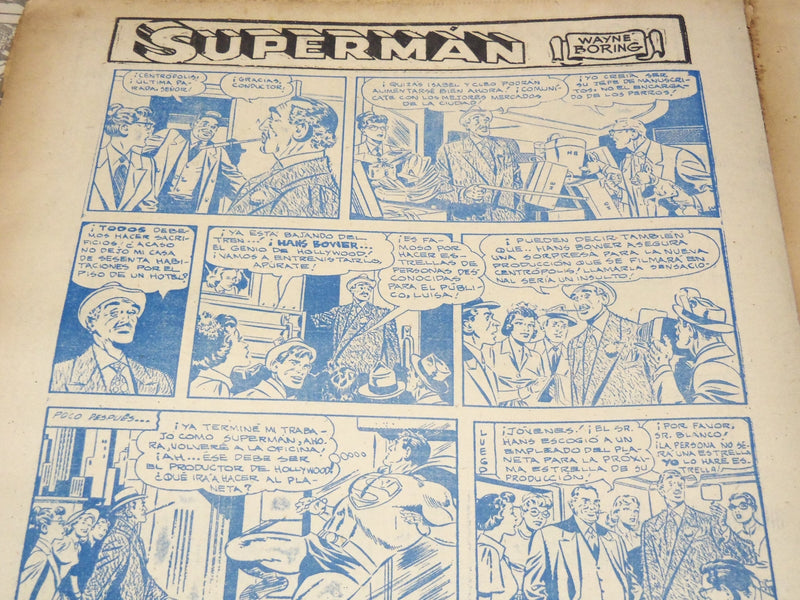 1952 DIARIO DE COSTA RICA DOMINGO COLOR COMICS LOT OF 13 - SUPERMAN - NP 2152V