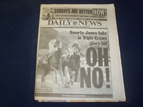 2004 JUNE 6 NY DAILY NEWS NEWSPAPER -SMARTY JONES FAILS TRIPLE CROWN BID-NP 4189