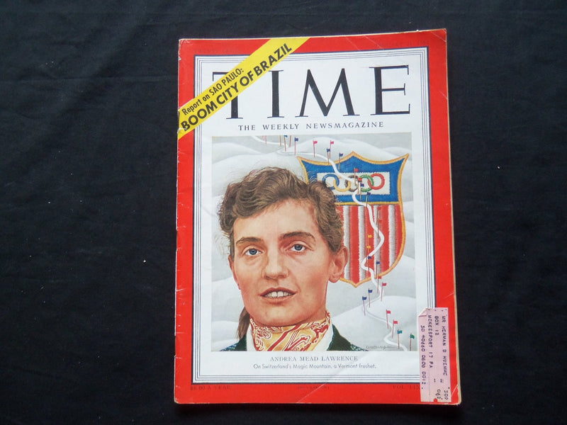1952 JANUARY 21 TIME MAGAZINE - ANDREA MEAD LAWRENCE - T 1314