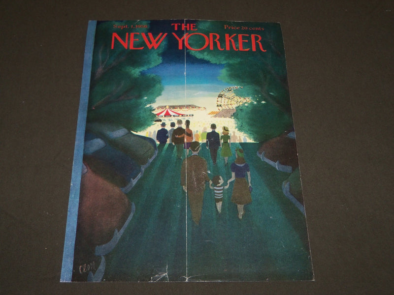 1956 SEPTEMBER 1 NEW YORKER MAGAZINE FRONT COVER ONLY - GREAT ART FOR FRAMING