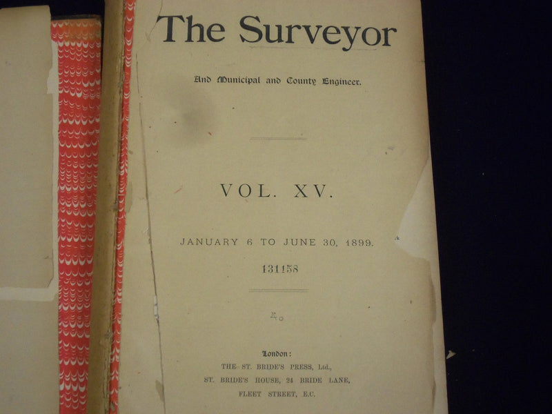 1899 & 1900 THE SURVEYOR MUNICIPAL ENGINEER MAGAZINE BOUND VOLUMES - KD 3083