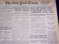 1934 SEPT 24 NEW YORK TIMES - GRAND JURY INQUIRY OPENS IN HAUPTMANN - NT 1676
