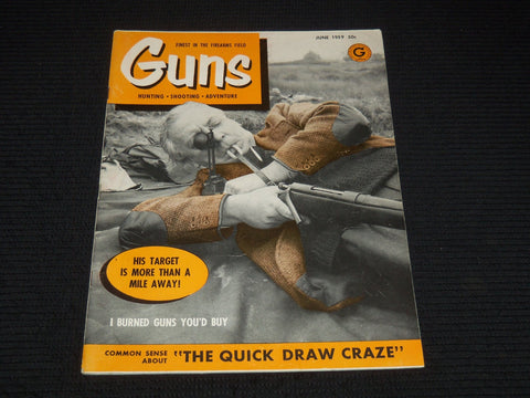 1959 JUNE GUNS MAGAZINE - QUICK DRAW CRAZE COVER - E 12563
