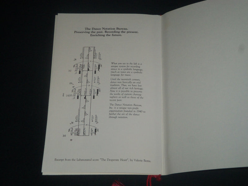 1989 APRIL DANCE NOTATION BUREAU TRIBUTE TO EARL UBELL PROGRAM - J 4241