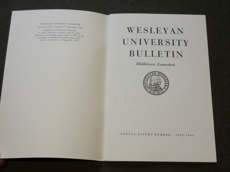 1944-1965 WESLEYAN UNIVERSITY BULLETIN LOT OF 18- MIDDLETOWN CONNECTICUT- WR 243