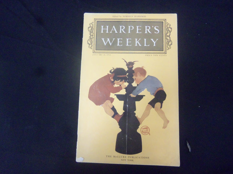 1914 JANUARY 24 HARPER'S WEEKLY MAGAZINE - NICE COVER & ILLUSTRATIONS - ST 2480