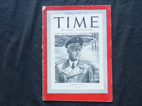 1940 AUGUST 26 TIME MAGAZINE - MARSHAL ERHARD MILCH - T 727