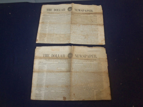 1845 AUGUST 6 & 15 THE SATURDAY EVENING POST - LOT OF 2 - DISRAELI -NP 5064