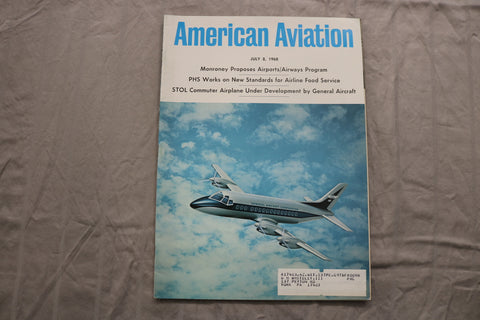 1968 JULY 8 AMERICAN AVIATION MAGAZINE - MONRONEY AIRPORTS COVER - B 1141C
