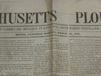 1849 MAR 10 MASSACHUSETTS PLOUGHMAN NEWSPAPER- TAYLOR INAUGURAL ADDRESS- NP 5162