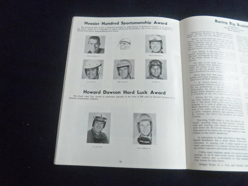 1968 SEP 7 HOOSIER HUNDRED RACING PROGRAM - INDIANA STATE FAIRGROUNDS - SP 3804L