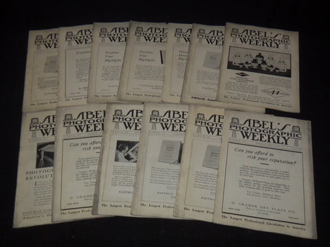 1930-1931 ABEL'S PHOTOGRAPHIC WEEKLY MAGAZINE LOT OF 13 ISSUES - O 3074J