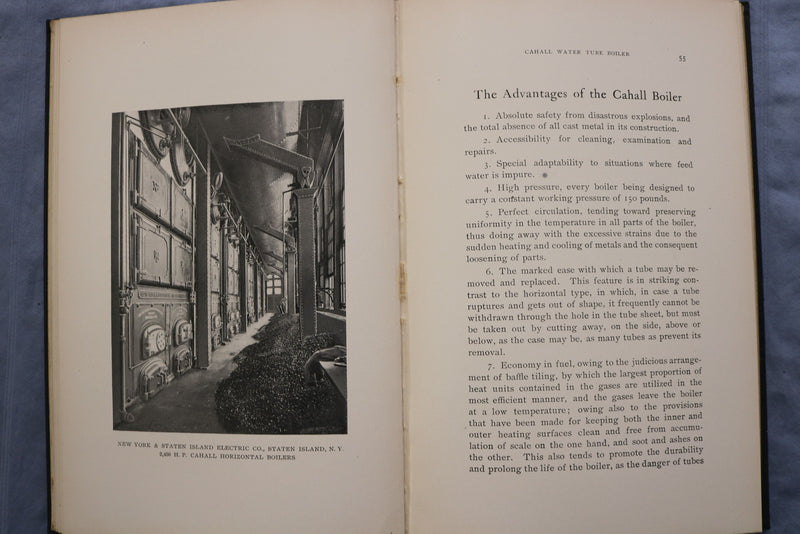 1900 CAHALL WATER TUBE STEAM BOILERS HARDCOVER BOOK - KD 9599
