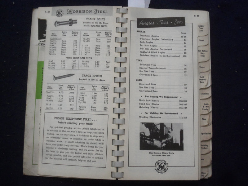 1952-1953 MORRISON STEEL CATALOG - NEW BRUNSWICK, NJ - J 9787