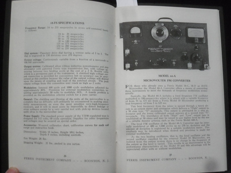 1920'S FERRIS INSTRUMENT CO. CATALOG NO. 49 SOFTCOVER BOOK - J 9830