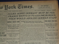 1919 MARCH 8 NEW YORK TIMES - ALLIES AGREE GERMANY MUST BE FED - NT 9269