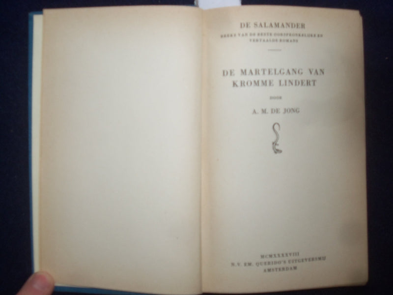 1948 DE MARTELGANG VAN KROMME LINDERT HARDCOVER BOOK BY DE JONG- DUTCH - KD 8946