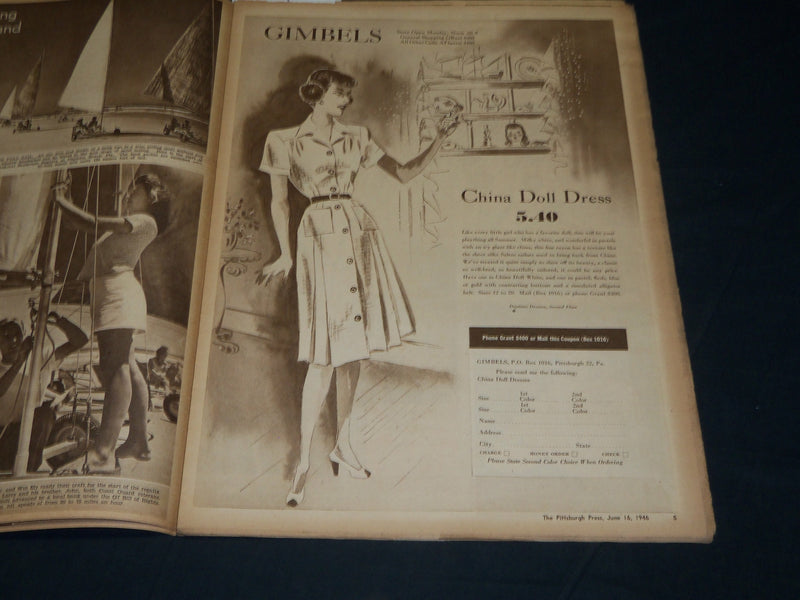 1946 JUNE 16 THE PITTSBURGH PRESS SUNDAY ROTO SECTION - BILLY CONN - NP 4563
