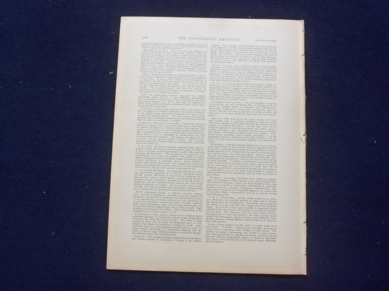 1892 JANUARY 30 THE ILLUSTRATED AMERICAN MAGAZINE - DON JORJE MONTT - J 9731