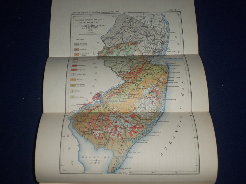 1897 GEOLOGICAL SURVEY OF NEW JERSEY ANNUAL REPORT - NICE FOLD OUTS - J 225
