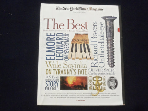 1999 APRIL 18 THE NEW YORK TIMES MAGAZINE -BEST STORIES OF 1,000 YEARS- ST 1952M