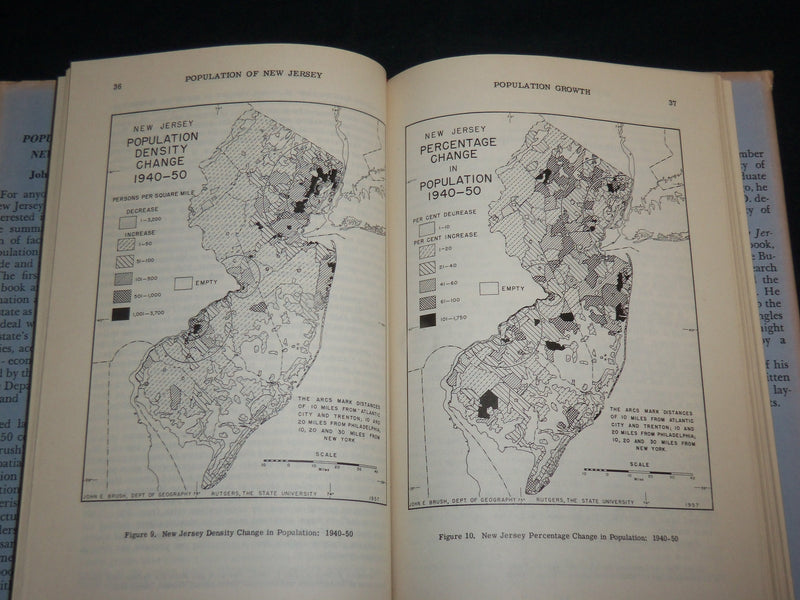 1958 THE POPULATION OF NEW JERSEY HARDCOVER BOOK BY JOHN E. BRUSH - KD 7092