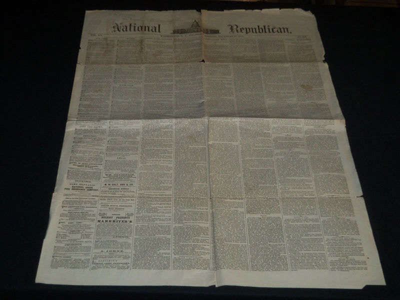 1874 DEC 17 NATIONAL REPUBLICAN NEWSPAPER - WASHINGTON - 43RD CONGRESS - NP 4184