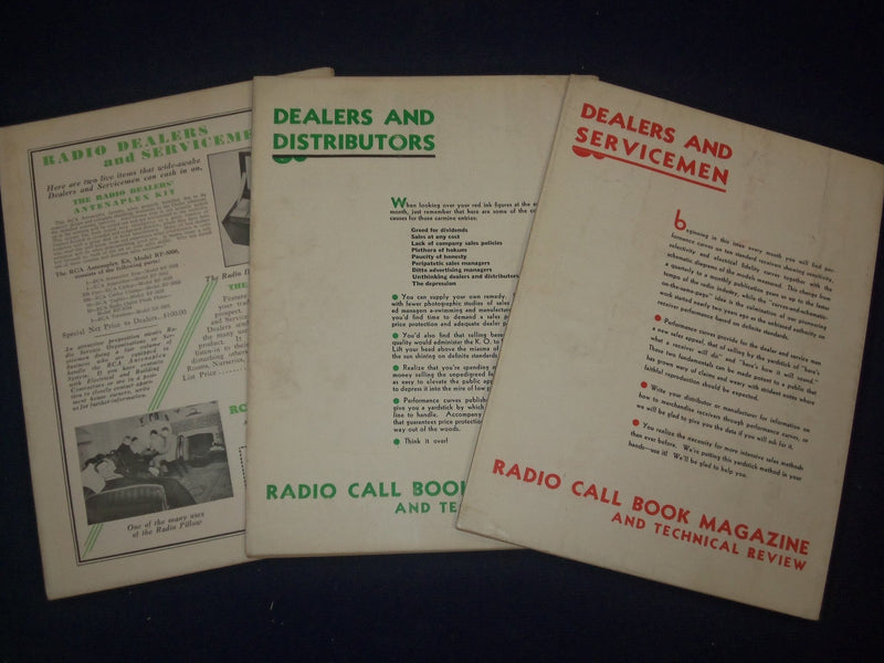 1931-1932 RADIO CALL BACK & TECHNICAL REVIEW MAGAZINE LOT OF 5 - O 2616