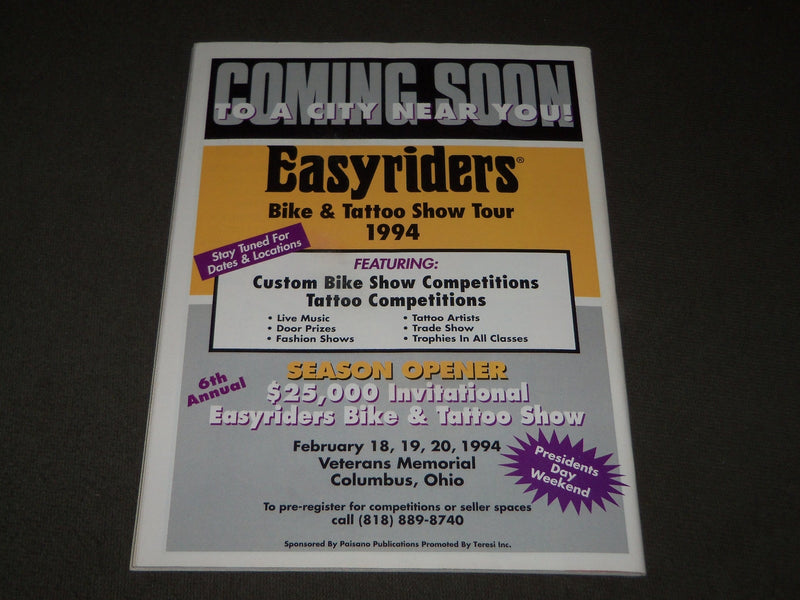 1994 JANUARY EASYRIDERS MAGAZINE - PERFORMANCE SPECIAL - MOTORCYCLE - B 3239