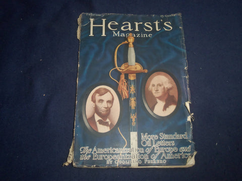 1913 FEBRUARY HEARST'S MAGAZINE - LINCOLN & WASHINGTON COVER - B 4164K