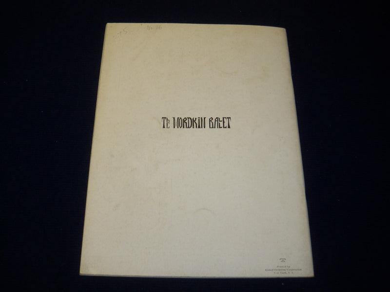 1938-1939 THE NEW MIKHAIL MORDKIN BALLET PROGRAM - VARKAS - CHASE - J 5093