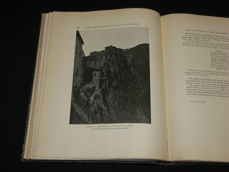 1905 AMERICAN SCHOOL OF CLASSICAL STUDIES IN ROME BOOK - VOLUME NO. 1 - KD 7446