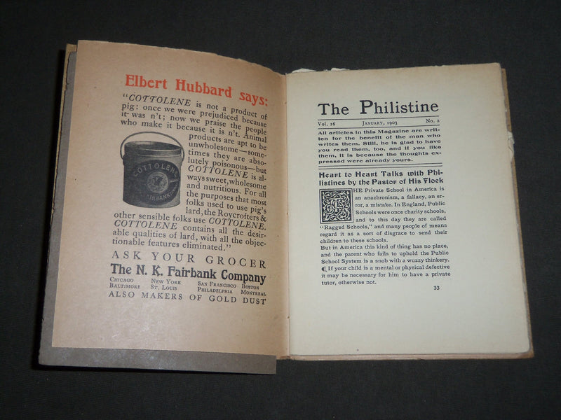 1903 THE PHILISTINE MAGAZINE LOT OF 11 ISSUES - BY ELBERT HUBBARD - WR 709I