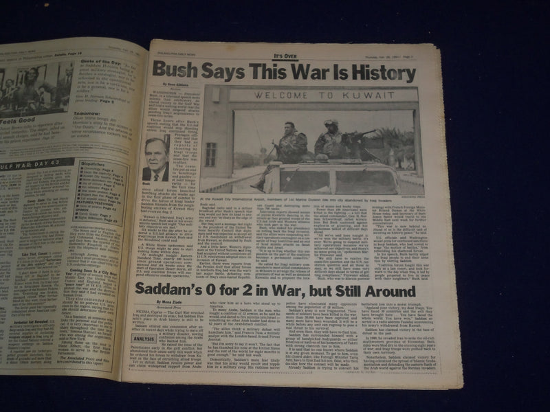 1991 FEBRUARY 28 PHILADELPHIA DAILY NEWS - IRAQ WAR - IT'S OVER - NP 2985