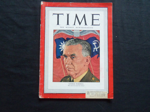 1946 MARCH 25 TIME MAGAZINE - GENERAL GEORGE MARSHALL - T 1013