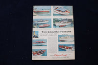 1958 JUNE MOTOR BOATING MAGAZINE - AN ILLUSTRATED BOAT COVER - E 11712