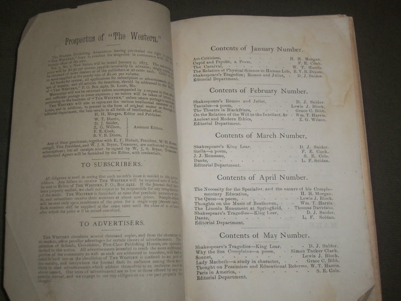 1875 AUGUST THE WESTERN MAGAZINE - LITERATURE, EDUCATION, & ART - ST 4450